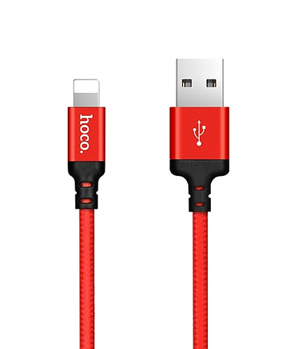 Дата-кабель USB 2.4A для Lightning 8-pin Hoco X14 нейлон 1м