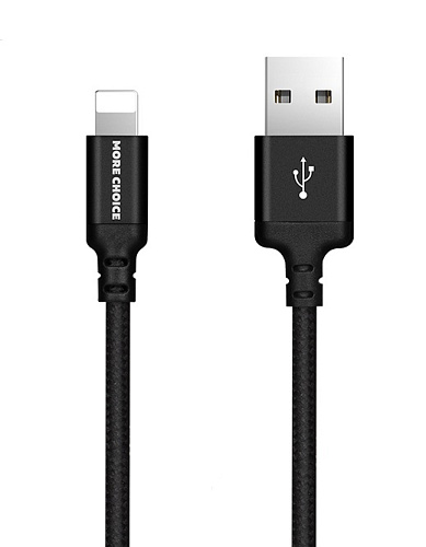 Дата-кабель USB 2.0A для Lightning 8-pin More choice K12i нейлон 1м