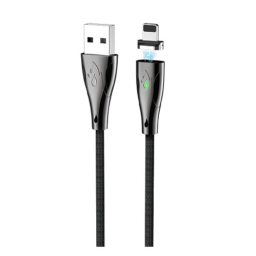 Дата-кабель USB 3.0A для Lightning 8-pin MAGNETIC Hoco U75 нейлон 1.2м
