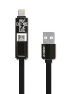 Дата-кабель USB 2.4A 2in1 для Lightning & Micro USB Remax Transformer Kingkong 1м