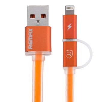 Дата-кабель USB 2.1A 2in1 для Lightning & Micro USB Remax Aurora 1м 