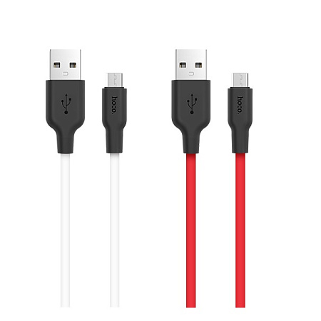 Дата-кабель USB 2.0A для micro USB Hoco X21 силикон 1м