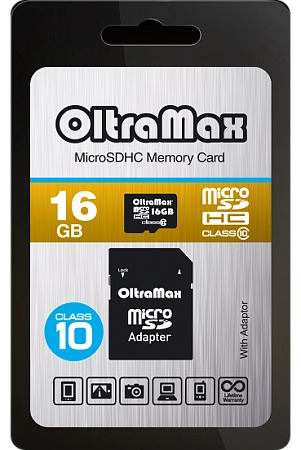 Карта памяти  16GB Micro-SD OltraMax+SD Class10