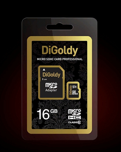 Карта памяти  16GB Micro-SD DiGoldy+SD Class10