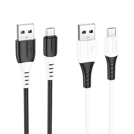 Дата-кабель USB 2.4A для micro USB Hoco X82 силикон 1м