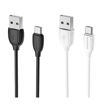 Дата-кабель USB 2.4A для micro USB Borofone BX19 TPE 1м