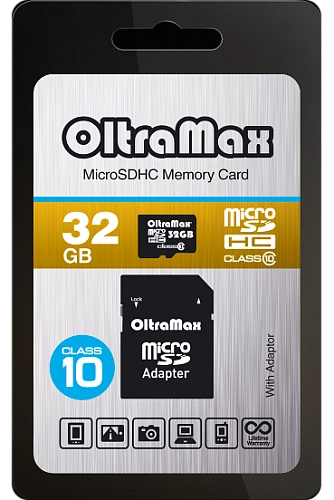 Карта памяти  32GB Micro-SD OltraMax+SD Class 10