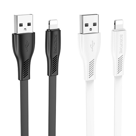 Дата-кабель USB 2.4A для Lightning 8-pin Borofone BX85 ПВХ 1м