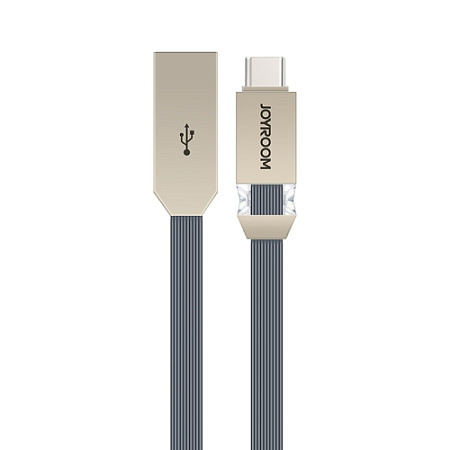 Дата-кабель USB 2.0A для Lightning 8-pin с подсветкой пенал металл JOYROOM Crystal S-M337 1м