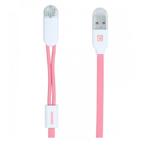 Дата-кабель USB 2.0A 2in1 для Lightning & Micro USB Remax Twins RC-025t 1м 