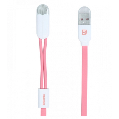 Дата-кабель USB 2.0A 2in1 для Lightning & Micro USB Remax Twins RC-025t 1м 