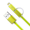 Дата-кабель USB 2.1A 2in1 для Lightning &amp; Micro USB Remax Aurora 1м 