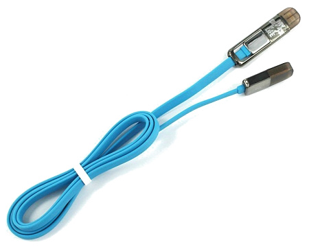 Дата-кабель USB 2.4A 2in1 для Lightning & Micro USB Remax Transformer Kingkong 1м