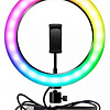 Кольцевая лампа цветная MJ26 RGB LED с пультом на проводе, 26см, в коробке