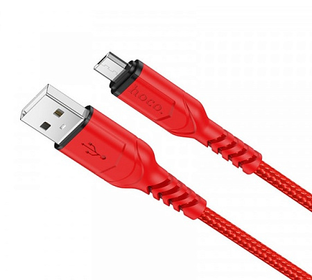 Дата-кабель USB 2.4A для micro USB Hoco X59 нейлон 1м