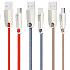 Дата-кабель USB 2.0A для micro USB c LED Hoco U35 нейлон 1.2м