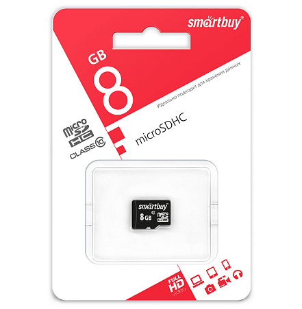 Карта памяти   8GB Micro-SD Smartbuy Class 10