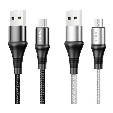 Дата-кабель USB 2.4A для micro USB Hoco X50 нейлон 1м