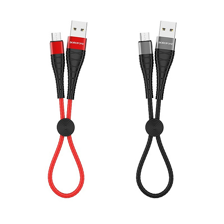 Дата-кабель USB 5.0A для micro USB Borofone BX32 нейлон 0.25м