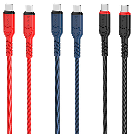 Дата-кабель USB 3.0A 60W для Type-C Type-C Hoco X59 нейлон 1м