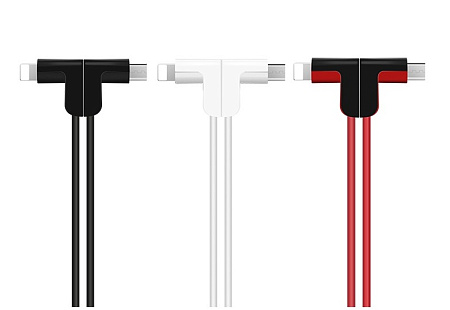 Дата-кабель USB 2.4A 2in1 для Lightning & Micro Hoco magnetic adsorption X12 TPE 1.2м