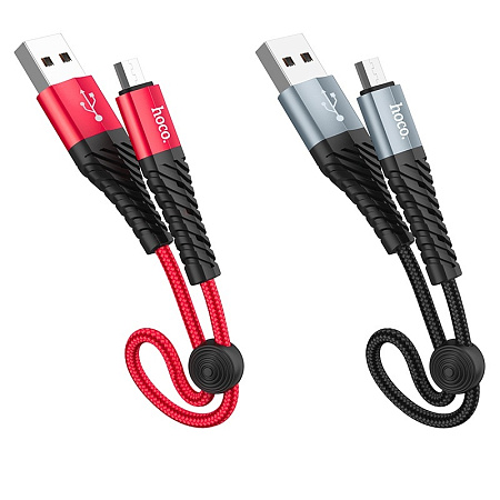 Дата-кабель USB 2.1A для micro USB Hoco X38 нейлон 0.25м