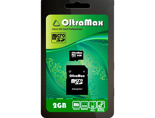 Карта памяти   2GB Micro-SD OltraMax+SD Class 4