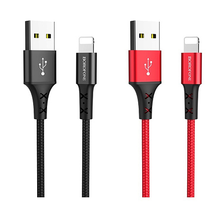 Дата-кабель USB 2.0A для Lightning 8-pin Borofone BX20 нейлон 1м