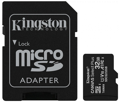 Карта памяти  32GB Micro-SD Kingston Canvas Plus A1+SD Class 10 UHS-I