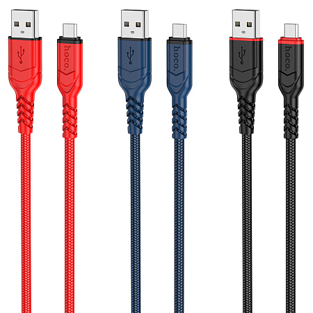 Дата-кабель USB 2.4A для micro USB Hoco X59 нейлон 2м