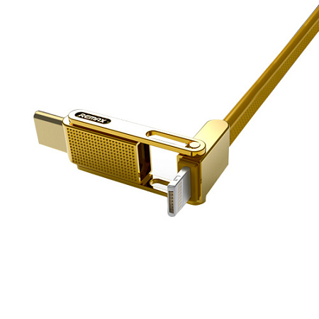 Дата-кабель USB 2.1A 3in1 для Type-C & Lightning & Micro шкатулка дерево Remax Gplex 1м