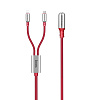 Дата-кабель USB 2.4A 2in1 для Lightning &amp; Micro Hoco capsule one pull U17 нейлон 1.5м