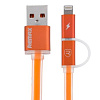 Дата-кабель USB 2.1A 2in1 для Lightning &amp; Micro USB Remax Aurora 1м 