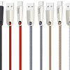 Дата-кабель USB 2.0A для Type-C c LED Hoco U35 нейлон 1.2м