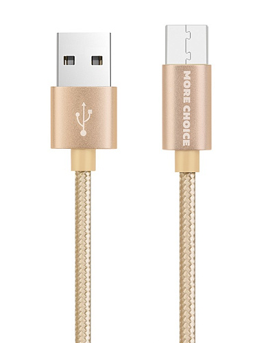 Дата-кабель USB 2.0A для micro USB More choice K11m нейлон 1м