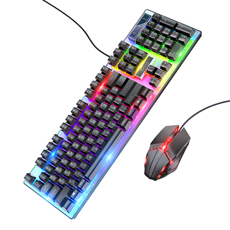 Мышь проводная + клавиатура Hoco GM18 игровые с подсветкой