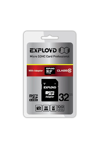 Карта памяти  32GB Micro-SD Exployd+SD Сlass 10