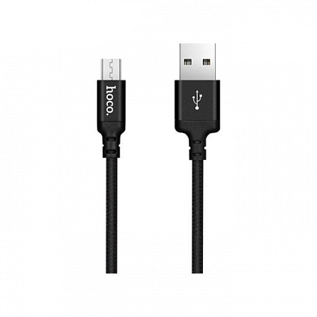 Дата-кабель USB 2.4A для micro USB Hoco X14 нейлон 1м