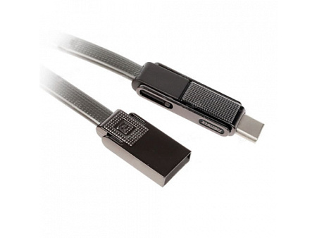 Дата-кабель USB 2.1A 3in1 для Type-C & Lightning & Micro шкатулка дерево Remax Gplex 1м